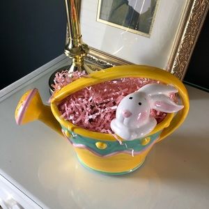 Super cute bunny watering can! Ceramic.